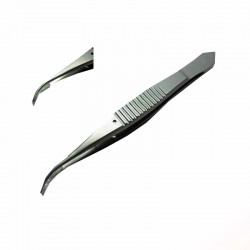 Curved Dressing Forceps With Serrations 